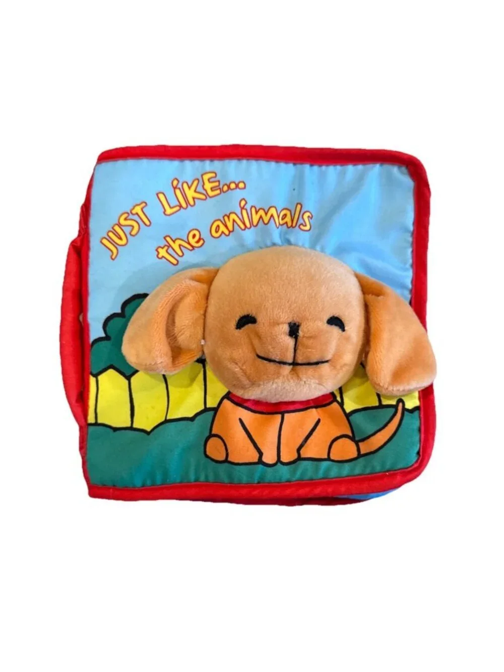 Just Like ... the Animals soft cloth Baby Book Peekaboo Rattle Sensory Textured